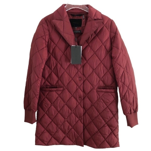 Dawn Levy Coat Jess Berry Red Packable Diamond Quilted Puffer Small - Picture 5 of 14